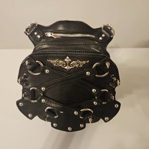 Black studded versatile purse